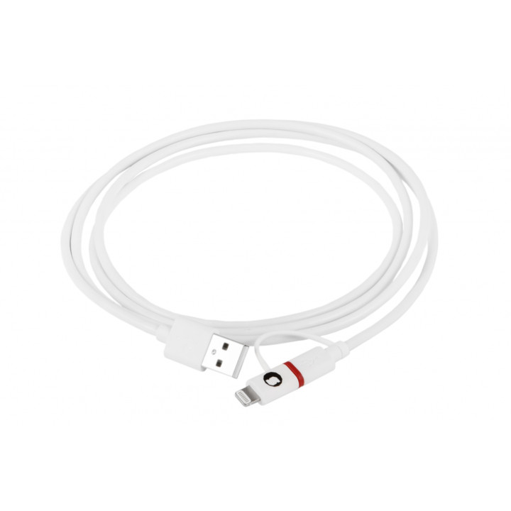 SilverHT Cable Combo MFI - MicroUSB + Lightning 1,5m - Blanco