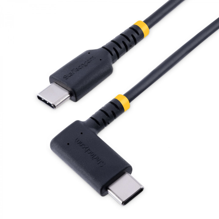 StarTech.com Cable 15cm USB C Acodado - en Íngulo Recto - PD 60W - 3A - Cable USB-C de Carga Rápida - de Alta...