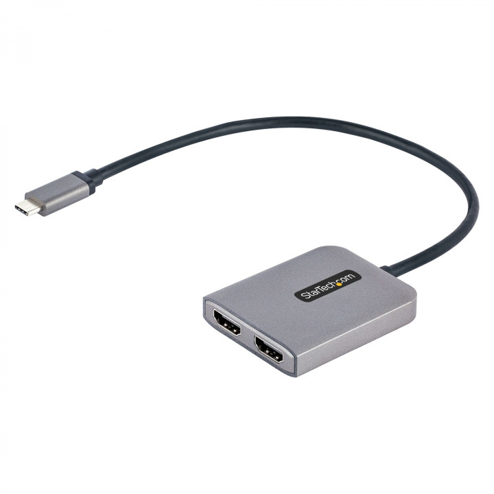 StarTech.com Hub Concentrador MST USB-C a 2 Puertos HDMI - HDMI Doble de 4K a 60Hz - Adaptador Multimonitor USB Tipo C