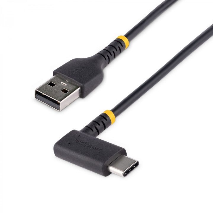 StarTech.com Cable 1m USB A a USB C Acodado - en Íngulo Recto - Cable USB-C de Carga Rápida - de Alta Resistencia -...