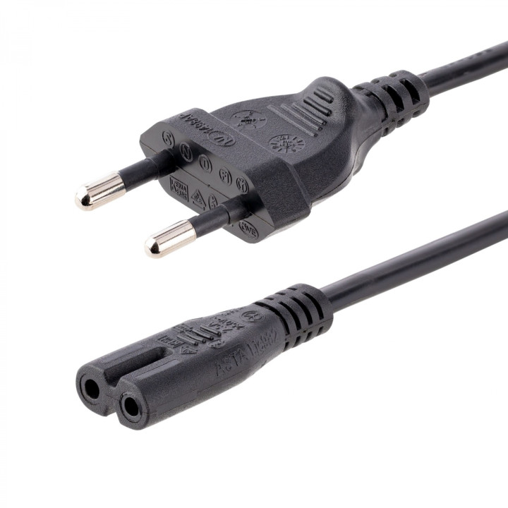 StarTech.com Cable de 2m de Alimentación para Ordenador Portátil o Impresora , UE a C7, 2,5A 250V, 18AWG, Cable de...