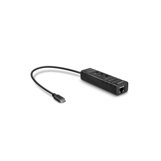 Lindy 43249 hub de interfaz USB 3.2 Gen 1 (3.1 Gen 1) Type-C 5000 Mbit/s Negro