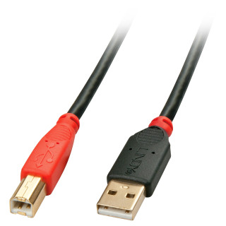 Lindy 42762 cable USB 15 m USB 2.0 USB A USB B Negro, Rojo