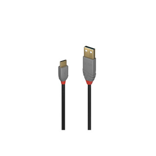 Lindy 36886 cable USB 1 m USB 2.0 USB A USB C Negro, Gris