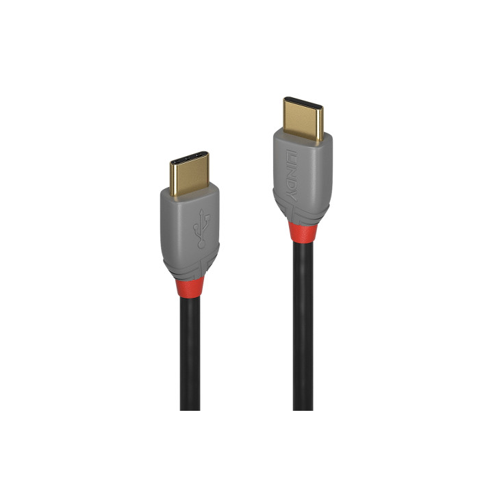 Lindy 36871 cable USB 1 m USB 2.0 USB C Negro, Gris