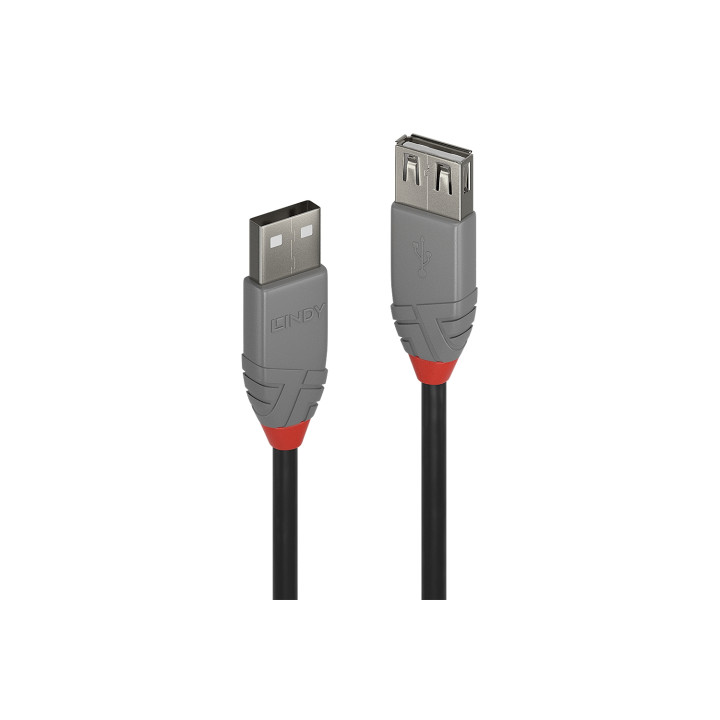 Lindy 36705 cable USB 5 m USB 2.0 USB A Negro, Gris