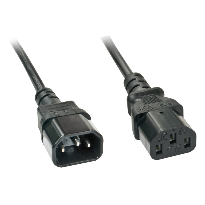 Lindy 30332 cable de transmisión Negro 3 m C13 acoplador C14 acoplador