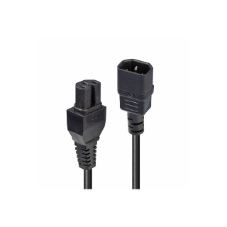 Lindy 30314 cable de transmisión Negro 2 m C14 acoplador C15 acoplador