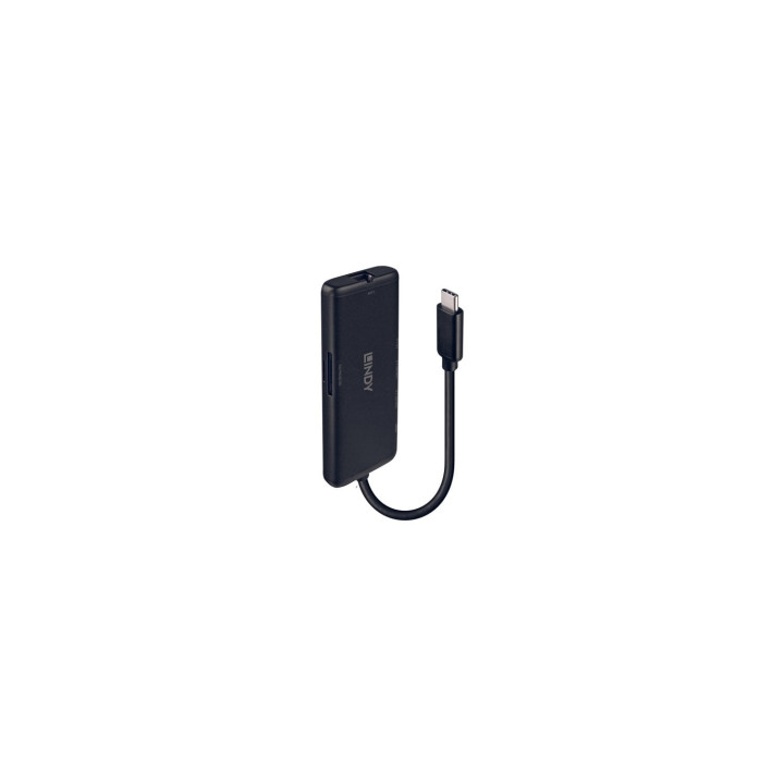 Lindy 43358 base para portátil y replicador de puertos Alámbrico USB 3.2 Gen 1 (3.1 Gen 1) Type-C Negro