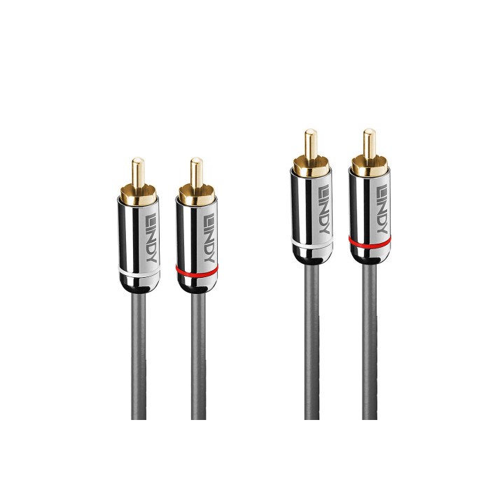 Lindy 35345 cable de audio 1 m 2 x RCA Antracita