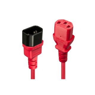 Lindy 30478 cable de transmisión Rojo 2 m C14 acoplador C13 acoplador