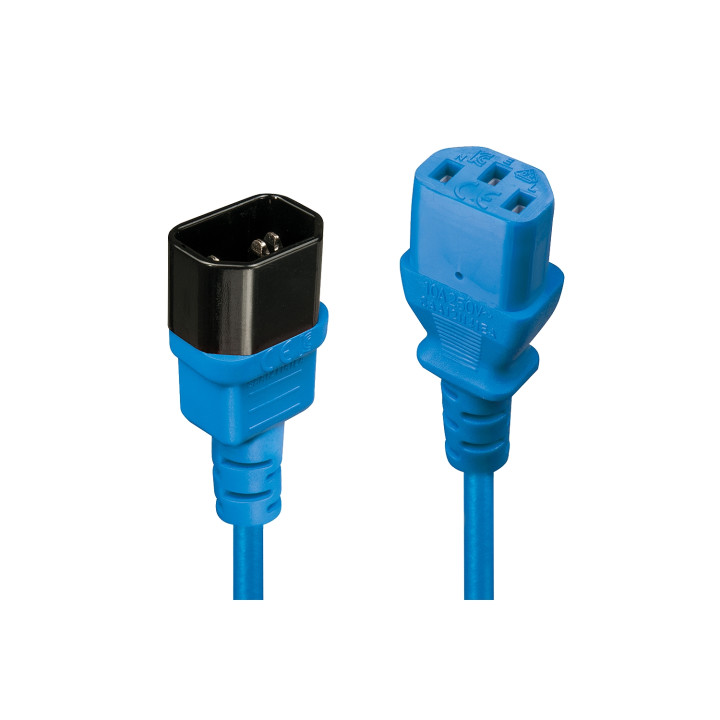 Lindy 30471 cable de transmisión Negro, Azul 1 m C14 acoplador C13 acoplador