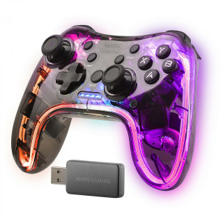 Mars Gaming MGP-24 Gamepad Inalámbrico 2.4GPRO Neon RGB Vibración Háptica Dual Joysticks Analógicos Mando para PC PS3...