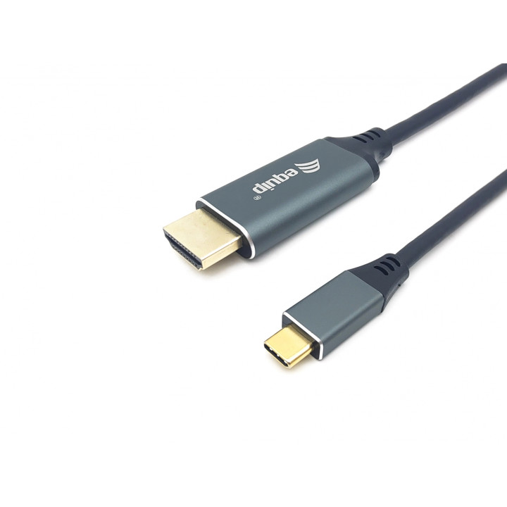 Equip 133417 adaptador de cable de vÍ­deo 3 m USB Tipo C HDMI tipo A (Estándar) Gris, Negro