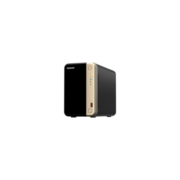 QNAP TS-264 NAS Torre Ethernet Negro, Oro N5095