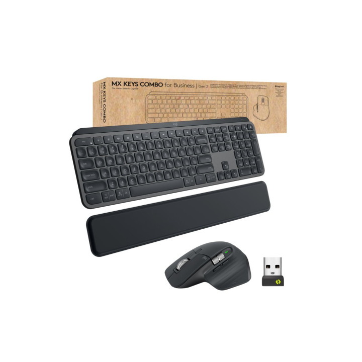 Logitech MX Keys combo for Business Gen 2 teclado Ratón incluido RF Wireless + Bluetooth QWERTY Español Grafito