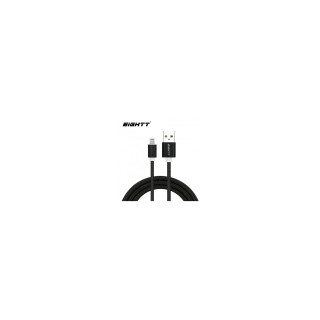 Eightt Cable USB a Lightning 2m trenzado de Nylon Negro. Carcasa de aluminio ECI-2B