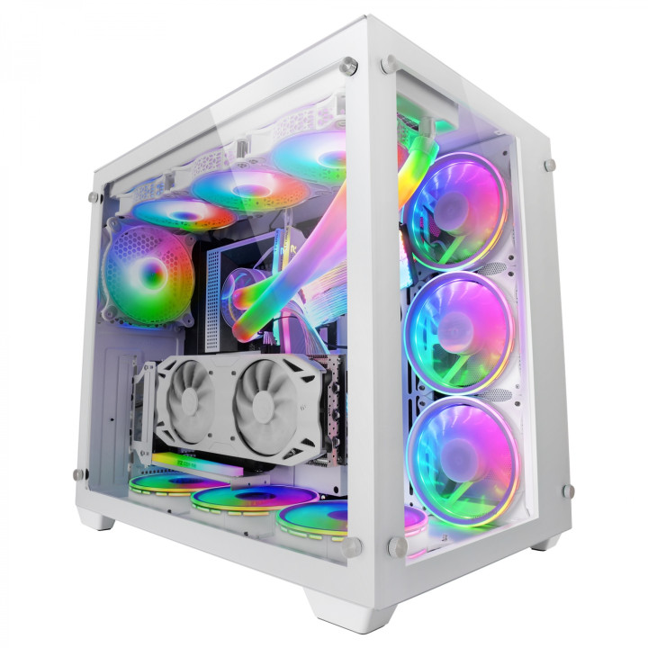 Mars Gaming MCV3 Blanco Torre Gaming Custom XXL E-ATX Ventana Cristal Templado Lateral y Frontal Estructura Modular...