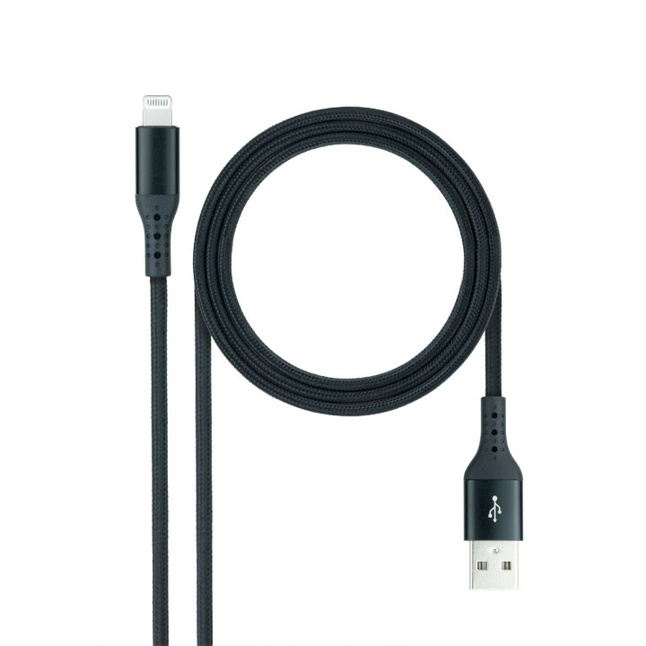 Nanocable Cable Lightning a USB 2.0, Lightning/M -USB A/M, Negro, 1 m