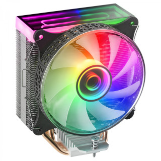 Mars Gaming MCPU-VR Negro Disipador CPU Doble Espejo Infinito ARGB 4 Heatpipes HCT TDP 180W Ventilador Ultra-silencioso