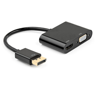 Ewent EC1457 adaptador de cable de vÍ­deo DisplayPort HDMI + VGA (D-Sub) Negro