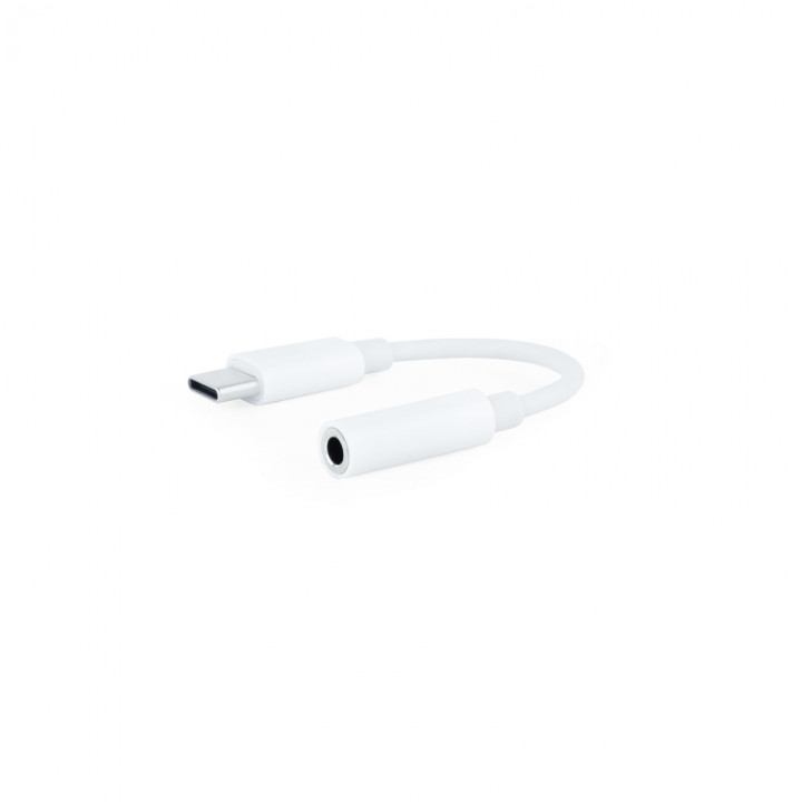 Nanocable Cable Adaptador Audio USB-C/M a Jack 3.5/H, 11 cm, Blanco