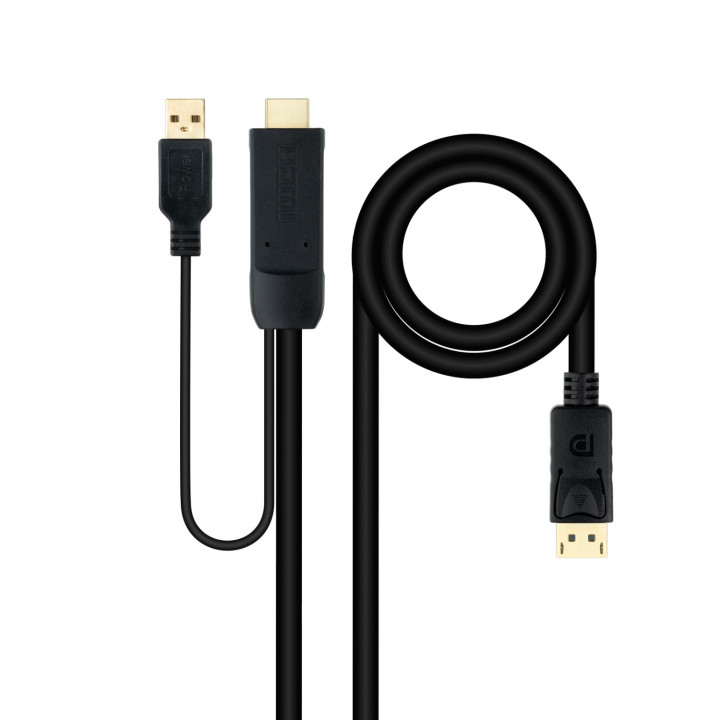 Nanocable Cable Conversor HDMI 2.0 a DisplayPort V1.2, 1.8 m, Negro