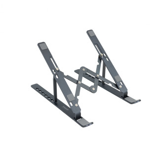 TooQ Soporte Elevador para Portátiles, Tablets, Móviles y Libros, Gris