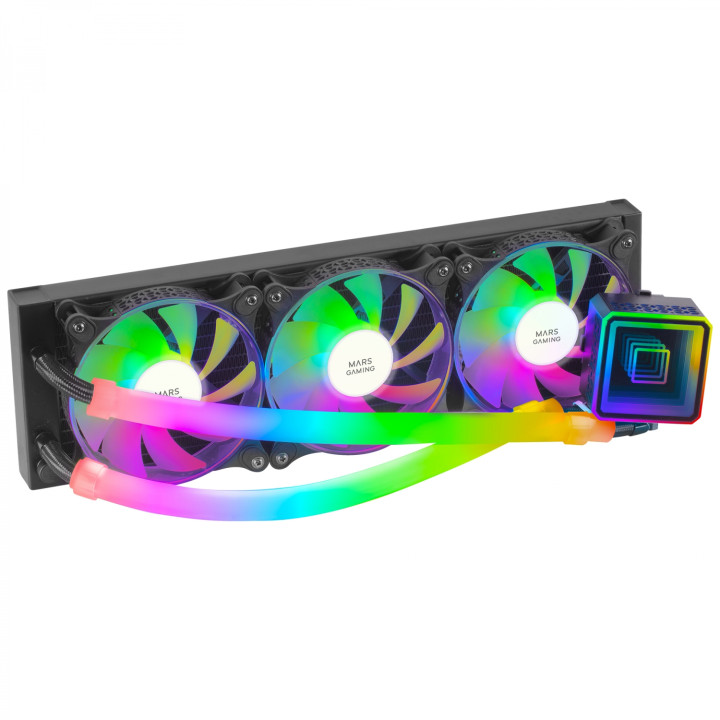 Mars Gaming ML-ULTRA360 Negro Refrigeración LÍ­quida CPU TDP 650W Espejo Infinito 3 Ventiladores Silenciosos FDB ARGB...