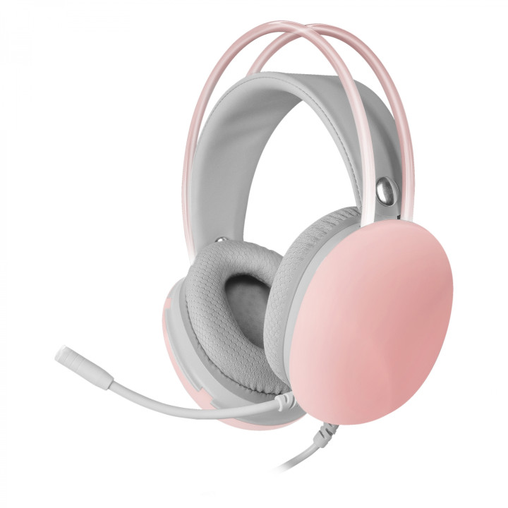 Mars Gaming MH-GLOW Rosa Auriculares 360º Full Chroma RGB Flow Micrófono Cancelación de Ruido Diseño Ultra-ligero...