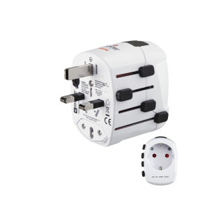 Hama World Travel Pro adaptador de enchufe eléctrico Universal Blanco