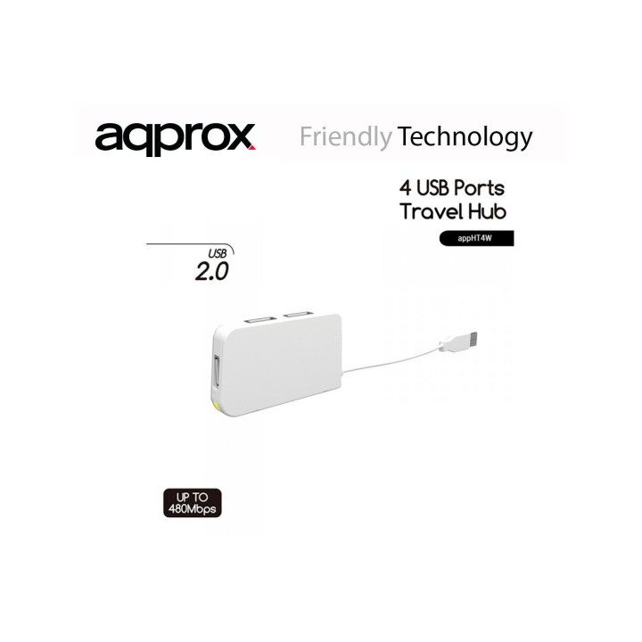 HUB APPROX USB 2.0 4 PUERTOS BLANCO APPHT4W