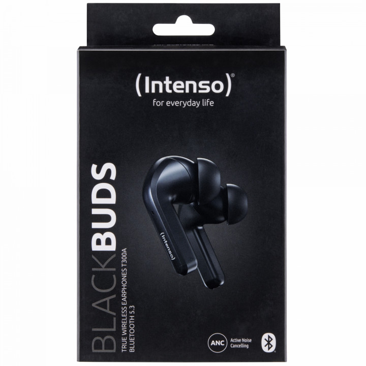 Intenso Black Buds T300A Auriculares Dentro de oÍ­do Llamadas/Música/Deporte/Uso diario Negro