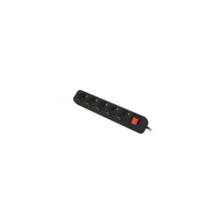 Lanberg PS1-05F-0300-BK base múltiple 3 m 5 salidas AC Interior Negro