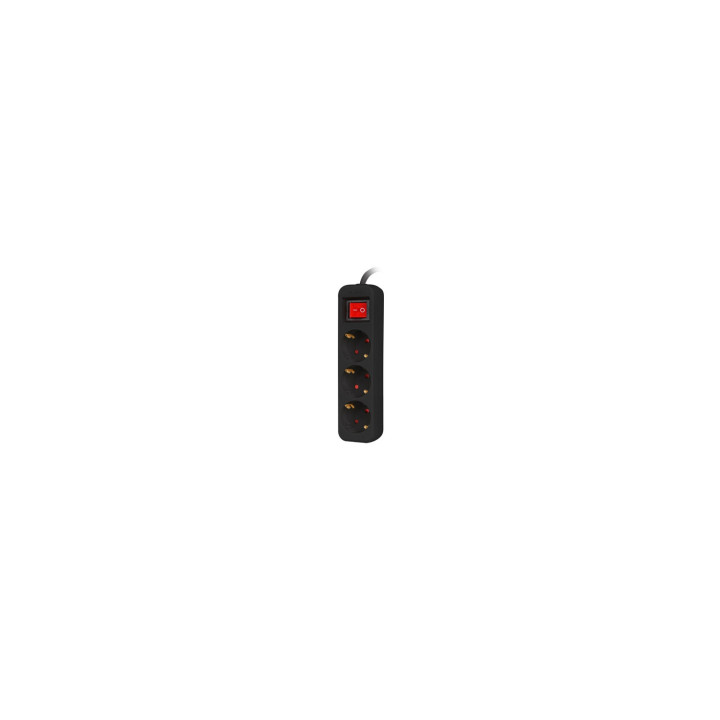 Lanberg PS1-03F-0150-BK base múltiple 1,5 m 3 salidas AC Interior Negro