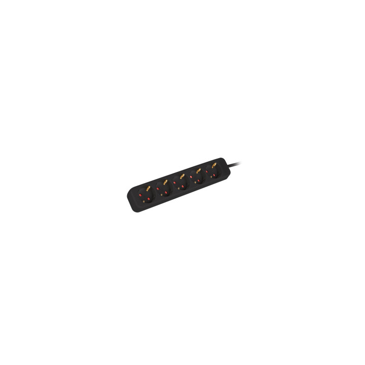 Lanberg PS0-05F-0150-BK base múltiple 1,5 m 5 salidas AC Interior Negro