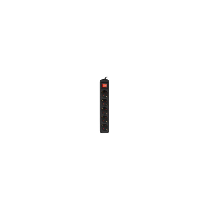 Lanberg PS1-05F-0150-BK base múltiple 1,5 m 5 salidas AC Interior Negro