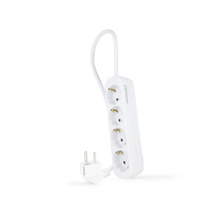 Nanocable Regleta de Enchufes con 4 Tomas, 1.4 m, Blanco