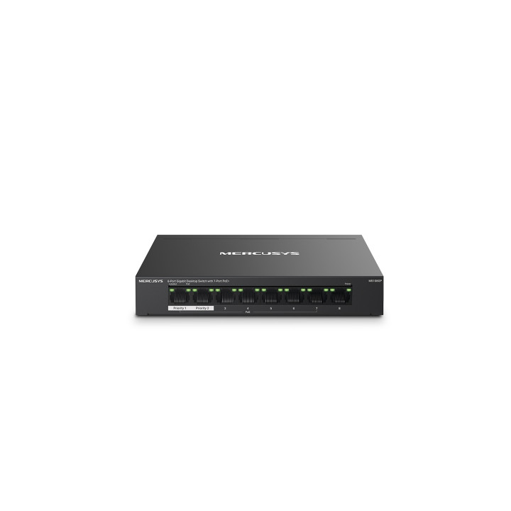 Mercusys MS108GP switch Gestionado Gigabit Ethernet (10/100/1000) EnergÍ­a sobre Ethernet (PoE) Negro
