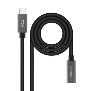 Nanocable Cable Prolongador USB-C 3.2 Gen2x2 20Gbps 3A, 4K/60Hz, USB-C/M-USB-C/H, Negro, 1 m