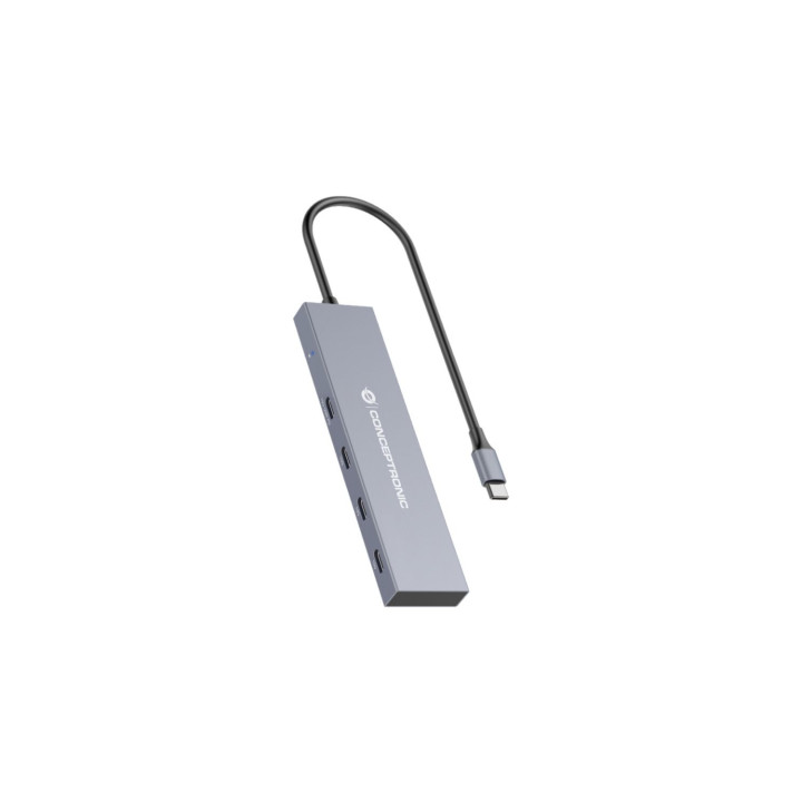 Conceptronic HUBBIES14G hub de interfaz USB 3.2 Gen 2 (3.1 Gen 2) Type-C 10000 Mbit/s Gris