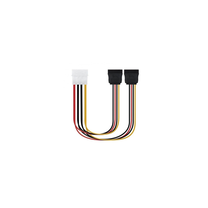 Nanocable 10.19.0101-OEM Cable alimentación Molex 4pin/M a 2xSATA/H 20 cm OEM