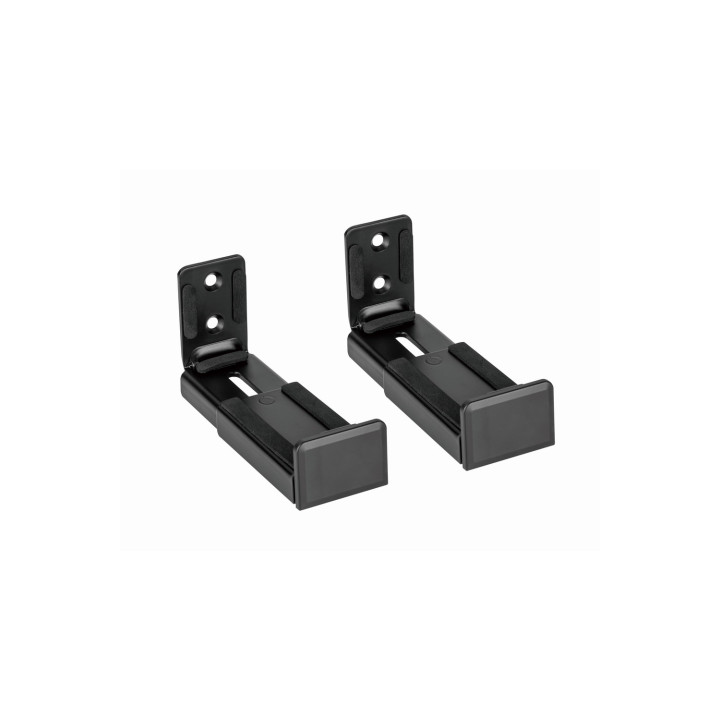 Gembird WM-SB-01 soporte de altavoz Pared Acrilonitrilo butadieno estireno (ABS), Acero Negro