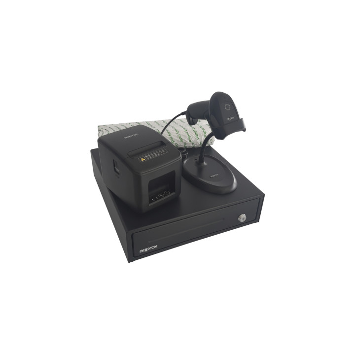 Approx POS Pack para TPV appPOSPACK3380USB Impresora + Cajón + Lector + Papel