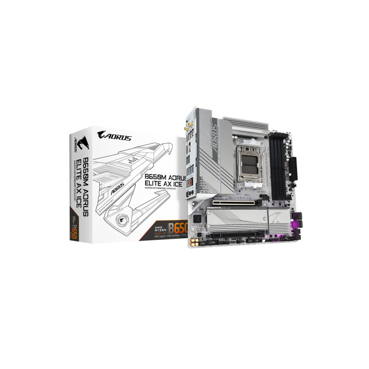 Gigabyte B650M AORUS ELITE AX ICE placa base AMD B650 Zócalo AM5 micro ATX