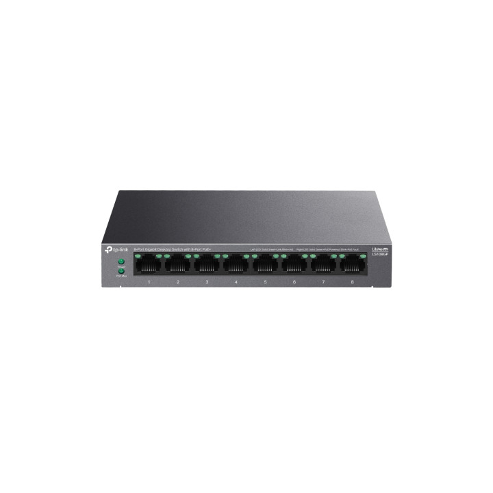 TP-Link LiteWave LS108GP switch No administrado Gigabit Ethernet (10/100/1000) EnergÍ­a sobre Ethernet (PoE) Negro
