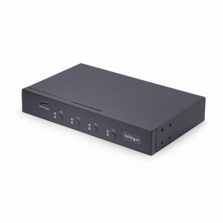 StarTech.com Switch KM/USB 4 Puertos con Roaming de Ratón - Conmutador KM USB 3.0 de Teclado y Ratón para 4 Ordenadores