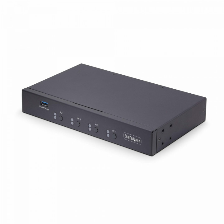 StarTech.com Switch KM/USB 4 Puertos con Roaming de Ratón - Conmutador KM USB 3.0 de Teclado y Ratón para 4 Ordenadores
