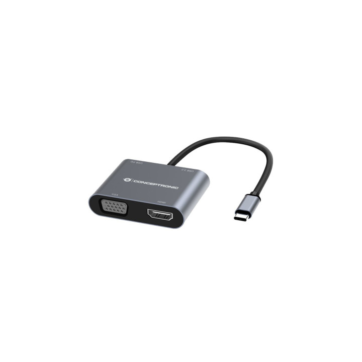 Conceptronic DONN16G Alámbrico USB 3.2 Gen 1 (3.1 Gen 1) Type-C Gris