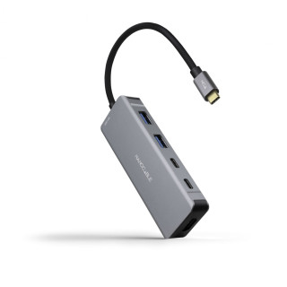 Nanocable HUB USB-C 6 en 1, Conversor USB-C 3.2 GEN1 5G a 2 x USB-A + 2 x USB-C + HDMI + USB-C PD 100W, Aluminio, 15...